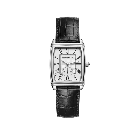 Michel Herbelin Art Déco Petite Seconde 10638AP08 Argent Croco Noir