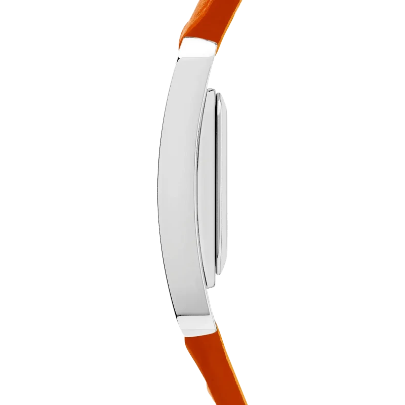 Michel Herbelin V Avenue Quartz Blanc Laqué 17137TR11MD Cuir Orange