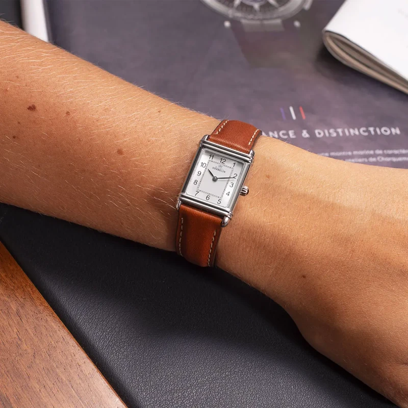 Michel Herbelin Art Déco Quartz 17478AP22GD Argent Cuir Camel Femme