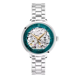 Pierre Lannier Automatic cadran vert ajour&eacute; floral argent&eacute;