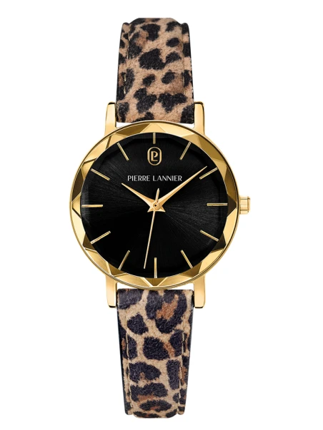 Montre Pierre Lannier leopard cuir 010P539 face