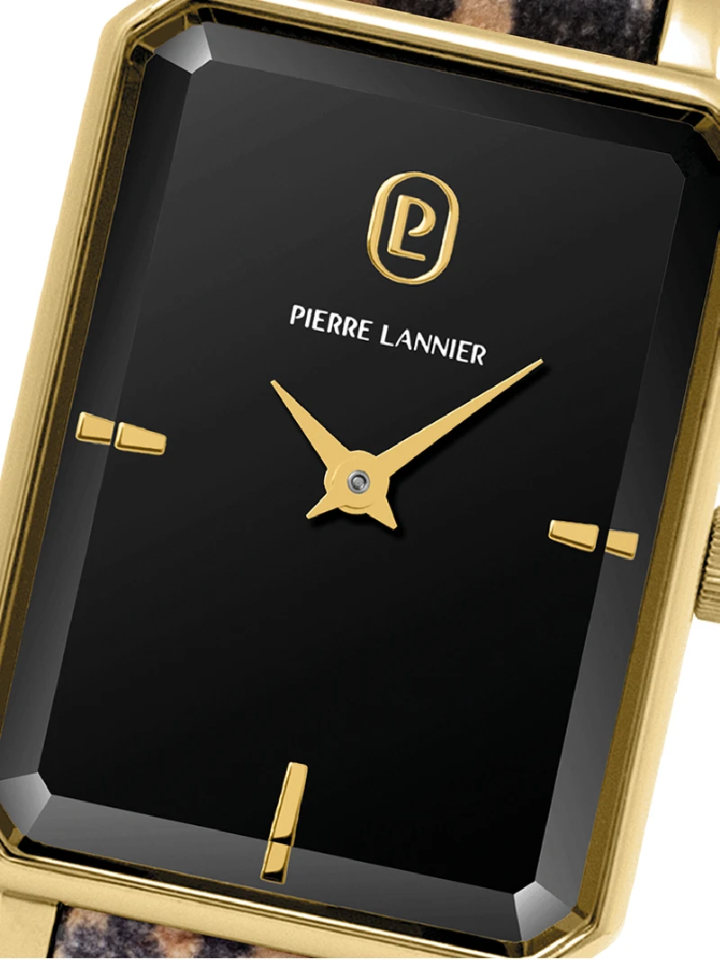 Montre Pierre Lannier femme rectangulaire léopard 006L539 cadrant