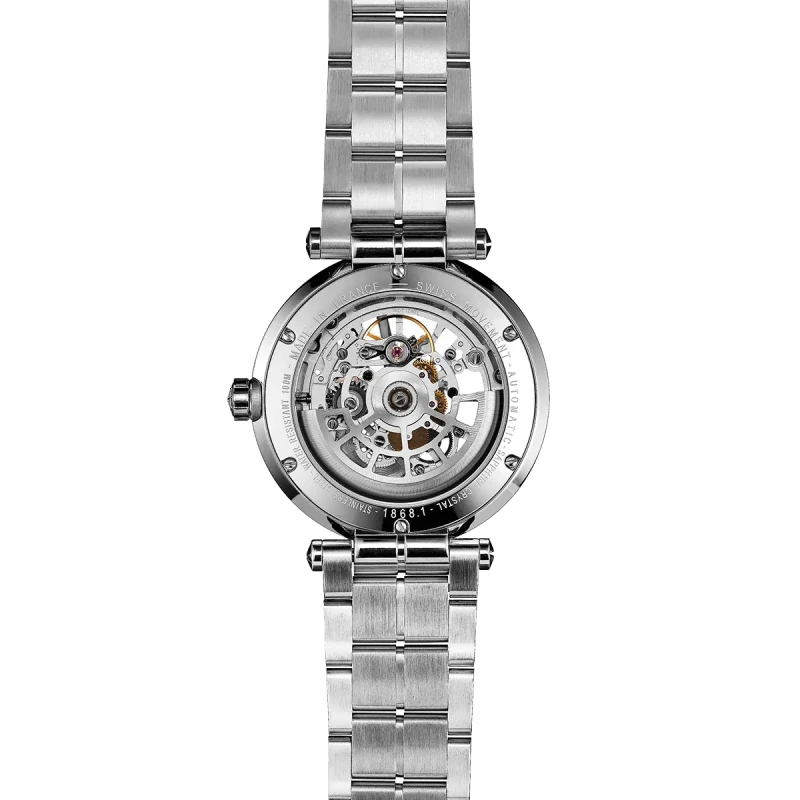 Michel Herbelin Newport – squelette – automatique – acier – 1768A15GD vue de dos