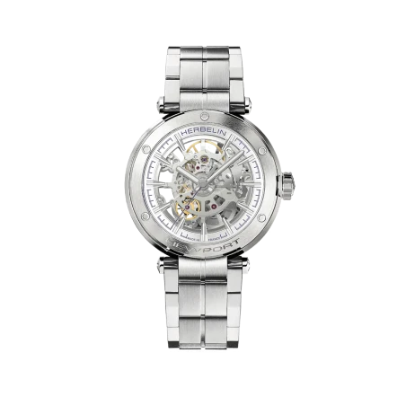 Michel Herbelin Newport – squelette – automatique – acier – 1768A15GD vue de face