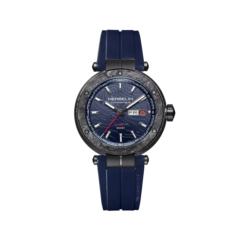 Michel Herbelin Newport – carbone titane – bleu –1788CTN15CB vue de face