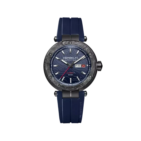 Michel Herbelin Newport – carbone titane – bleu –1788CTN15CB vue de face