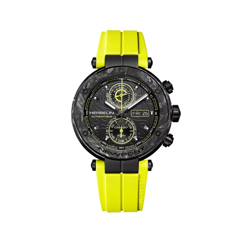 Michel Herbelin Newport – carbone titane – jaune – 288CTN14CY vue de face