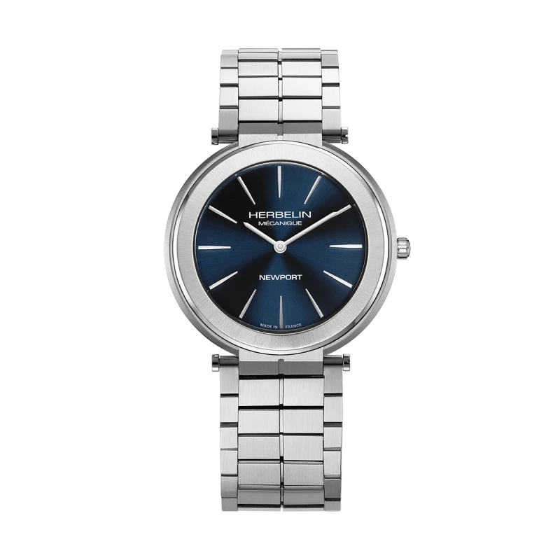 Michel Herbelin Newport – slim mécanique – acier – 1222B15S vue de face
