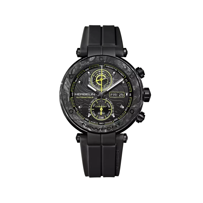 Michel Herbelin Newport – carbone titane – chronographe – 288CTN14CA vue de face