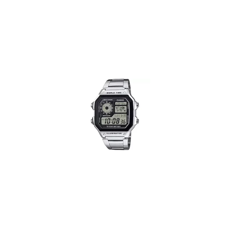 Montre Casio Timeless en Acier Argenté-AE-1200WHD-1AV vue de face