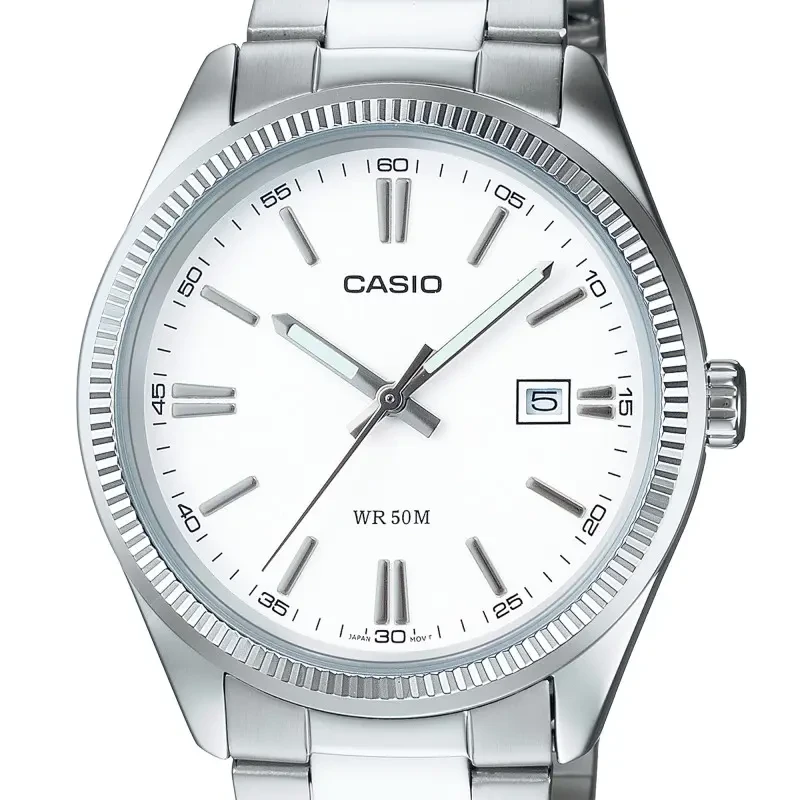 Montre casio Timeless argent MTP-1302PD-7A1V vue de face zoomer