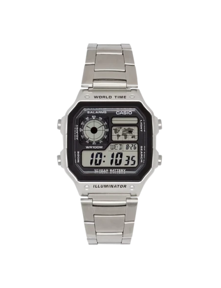 Casio - Montre Casio Timeless en Acier Argenté-AE-1200WHD-1AV