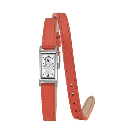 LIP - Montre LIP - Churchill T13 - Cadran Blanc/Gris - Double Bracelet Cuir Gris