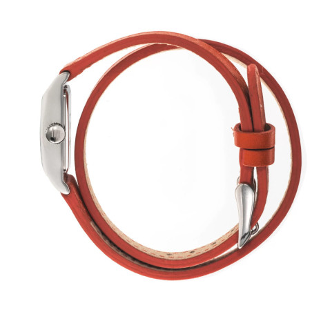 LIP - Montre LIP - Churchill T13 - Cadran Blanc/Gris - Double Bracelet Cuir Gris