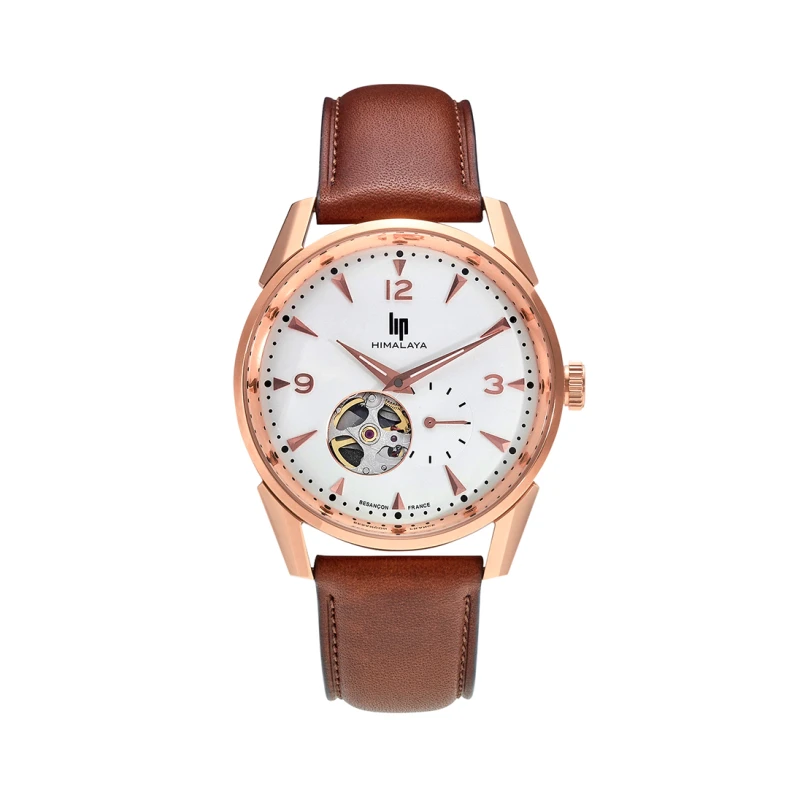 LIP - Montre LIP - Himalaya 40mm - Automatique Coeur Battant - Bracelet Marron