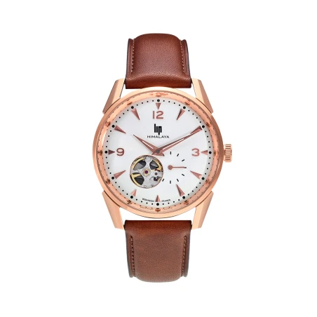 LIP - Montre LIP - Himalaya 40mm - Automatique Coeur Battant - Bracelet Marron