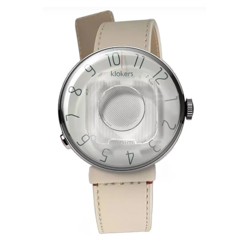 Montre Klokers - Klok 08 39mm - Minim - Cadran Gris Mineral - Cuir Ivoire