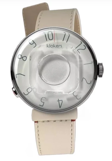 Montre Klokers - Klok 08 39mm - Minim - Cadran Gris Mineral - Cuir Ivoire