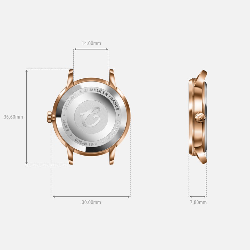 Charlie Paris - SULLY Phase de Lune Doré rose & Blanc
