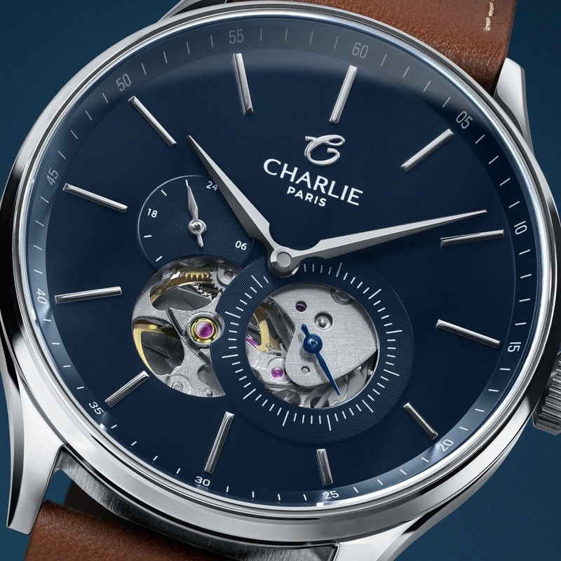 Charlie Paris - INITIAL Cœur Ouvert Bleu