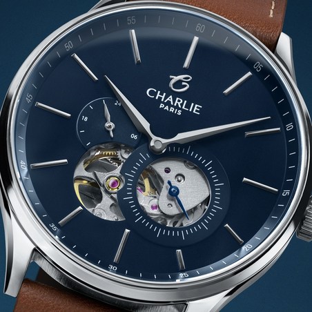 Charlie Paris - INITIAL Cœur Ouvert Bleu