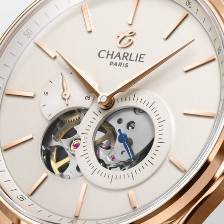 Charlie Paris - INITIAL Cœur Ouvert Doré rose