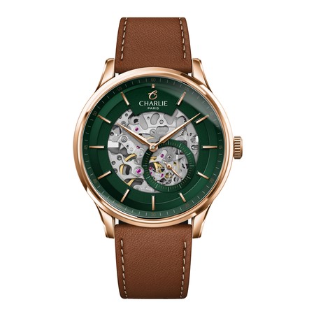 Charlie Paris - INITIAL Squelette Vert & Doré rose