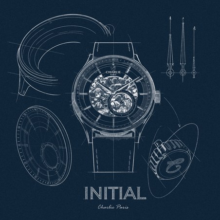 Charlie Paris - INITIAL Squelette Bleu