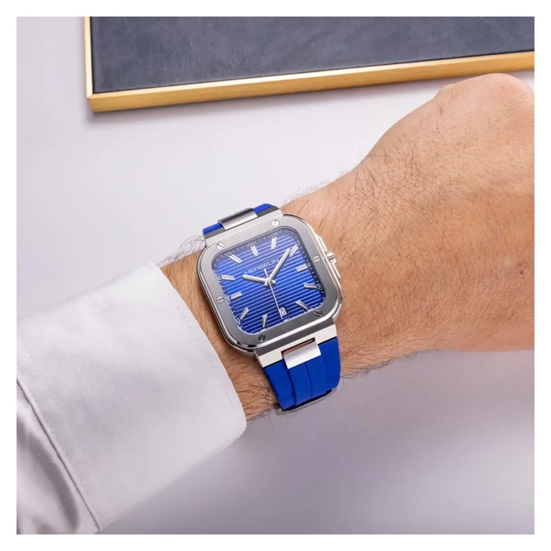 Montre Michel Herbelin Cap Camarat Square Quartz Bleu Fkm Bleu 12246A115CB