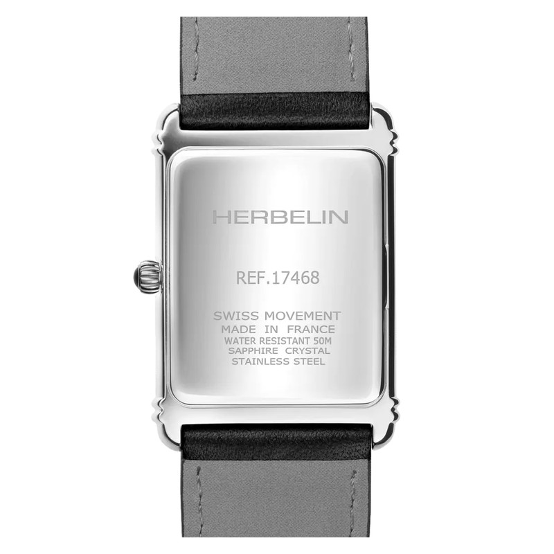 Montre Michel Herbelin Art Deco Quartz Acier Cuir Noir 17468AP08