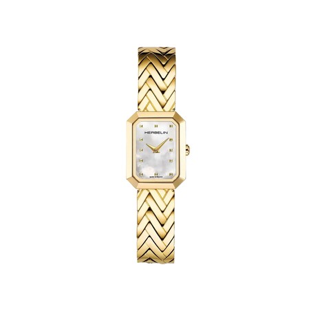 Montre Michel Herbelin Octogone Rectangle Nacre Blanche 17446BP19