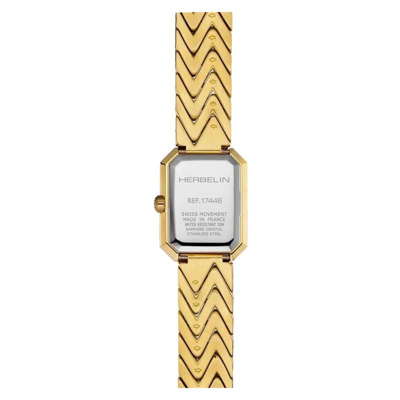 Montre Michel Herbelin Octogone Rectangle Nacre Blanche 17446BP19