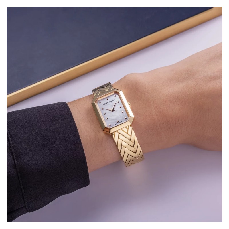 Montre Michel Herbelin Octogone Rectangle Nacre Blanche 17446BP19
