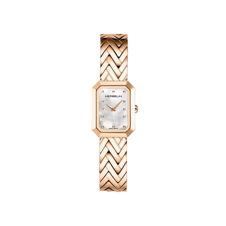 Montre Michel Herbelin Octogone Chevrons Nacre PVD Or Rose 17446BPR19