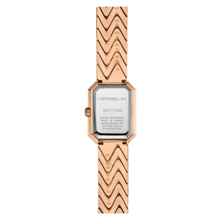 Montre Michel Herbelin Octogone Chevrons Nacre PVD Or Rose 17446BPR19