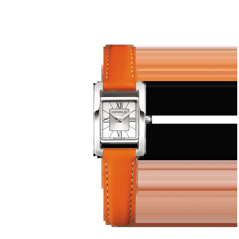 Ve AVENUE – QUARTZ – ACIER & CUIR ORANGE | Club de la Montre