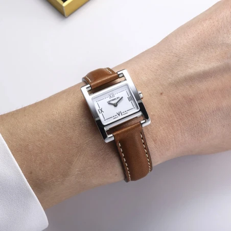 Ve AVENUE – QUARTZ – ACIER & CUIR CAMEL | Club de la Montre
