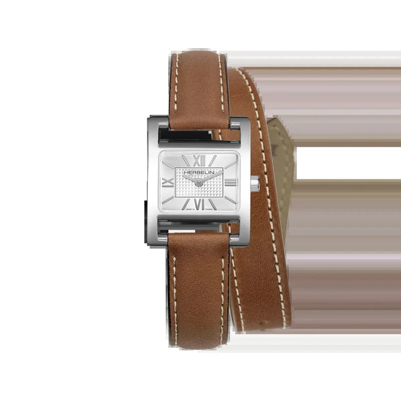 Ve AVENUE – BRACELET DOUBLE – CUIR CAMEL & INDEX | Club de la Montre