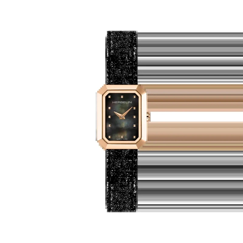 OCTOGÔNE – QUARTZ – NACRE NOIRE & CUIR | Club de la Montre