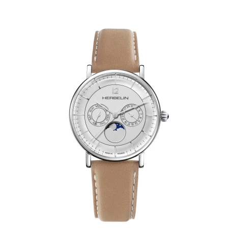 INSPIRATION – PHASE DE LUNE – ACIER & CUIR CAMEL | Club de la Montre