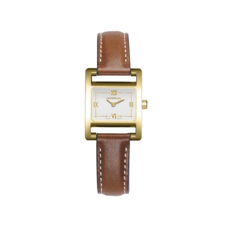 Ve AVENUE – QUARTZ – PVD OR JAUNE & CUIR CAMEL | Club de la Montre