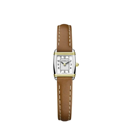 ART DÉCO – TONNEAU QUARTZ – BICOLORE & CUIR CAMEL | Club de la Montre