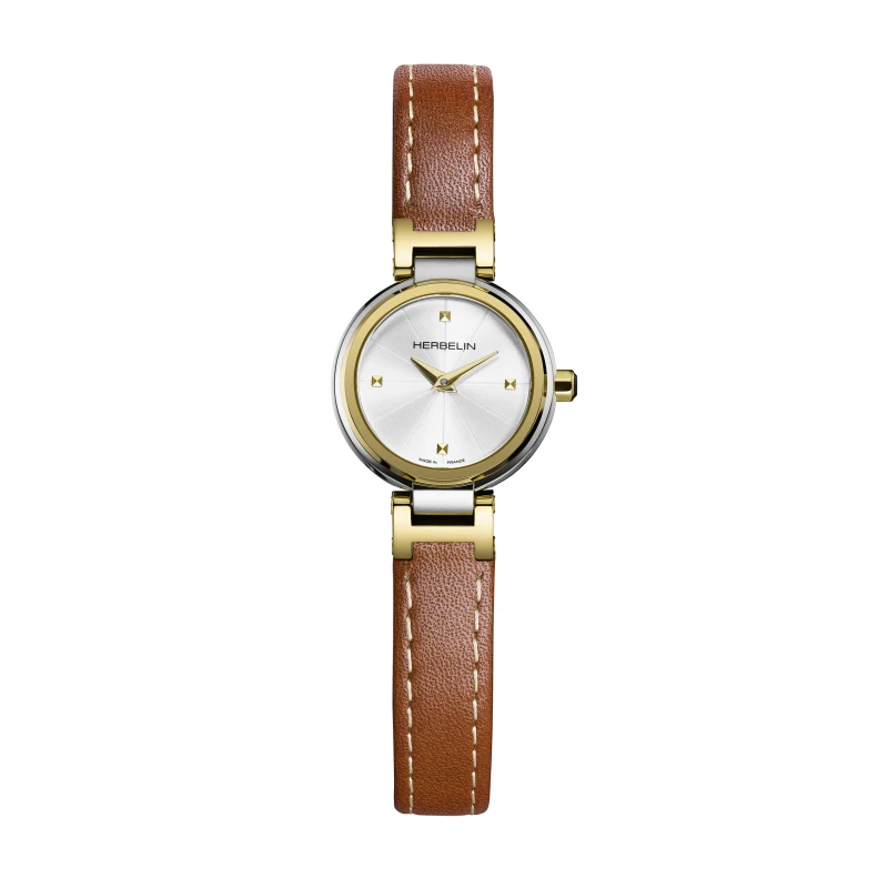 LADY H – QUARTZ – ACIER & PVD OR CUIR CAMEL | Club de la Montre