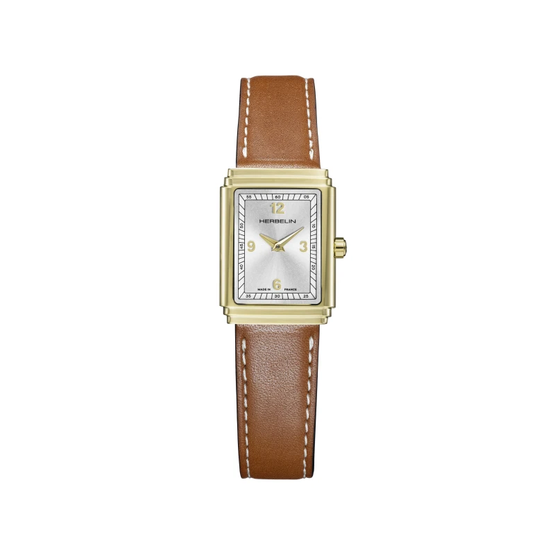 ART DÉCO – 1925’S – PVD OR JAUNE & CUIR CAMEL | Club de la Montre