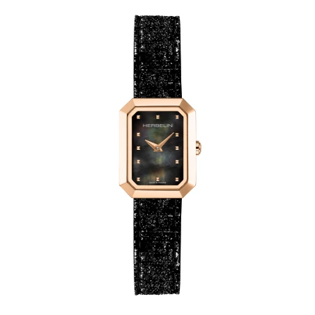 OCTOGÔNE – QUARTZ – NACRE NOIRE & CUIR | Club de la Montre