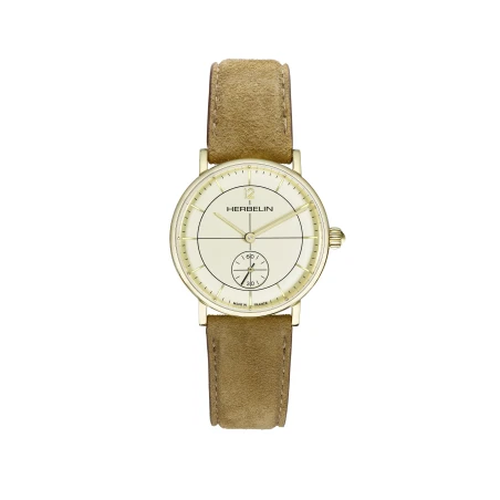 INSPIRATION – PETITE SECONDE – DORÉ & CUIR SUÉDÉ | Club de la Montre