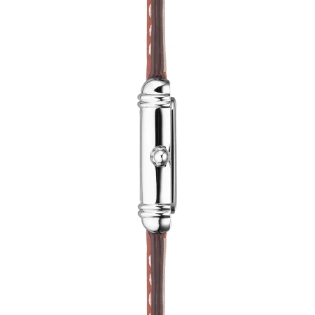 ART DÉCO – TONNEAU QUARTZ – ACIER & CUIR CAMEL | Club de la Montre
