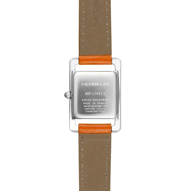 Ve AVENUE – BRACELET DOUBLE – CUIR ORANGE & NACRE | Club de la Montre