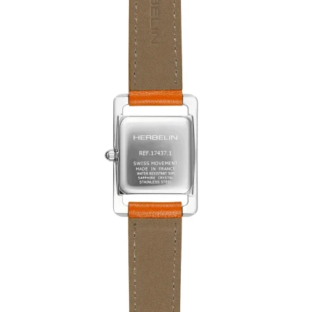 Ve AVENUE – BRACELET DOUBLE – CUIR ORANGE & NACRE | Club de la Montre