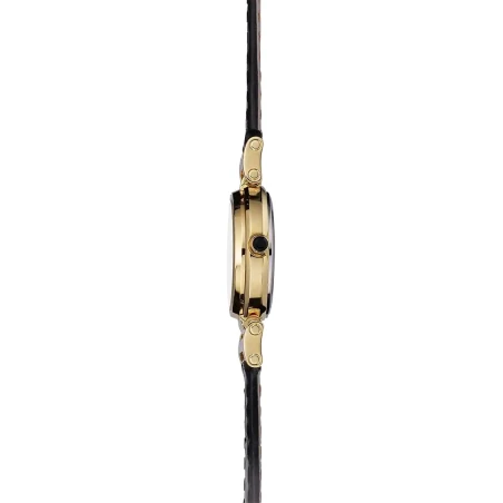 LADY H – QUARTZ – PVD OR JAUNE & CUIR NOIR | Club de la Montre